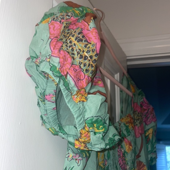 BNWT HOUSE OF HARLOW green floral mini dress size S - Picture 6 of 11